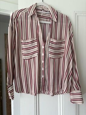 Free People Mad about You 
Striped Button-Up Shirt